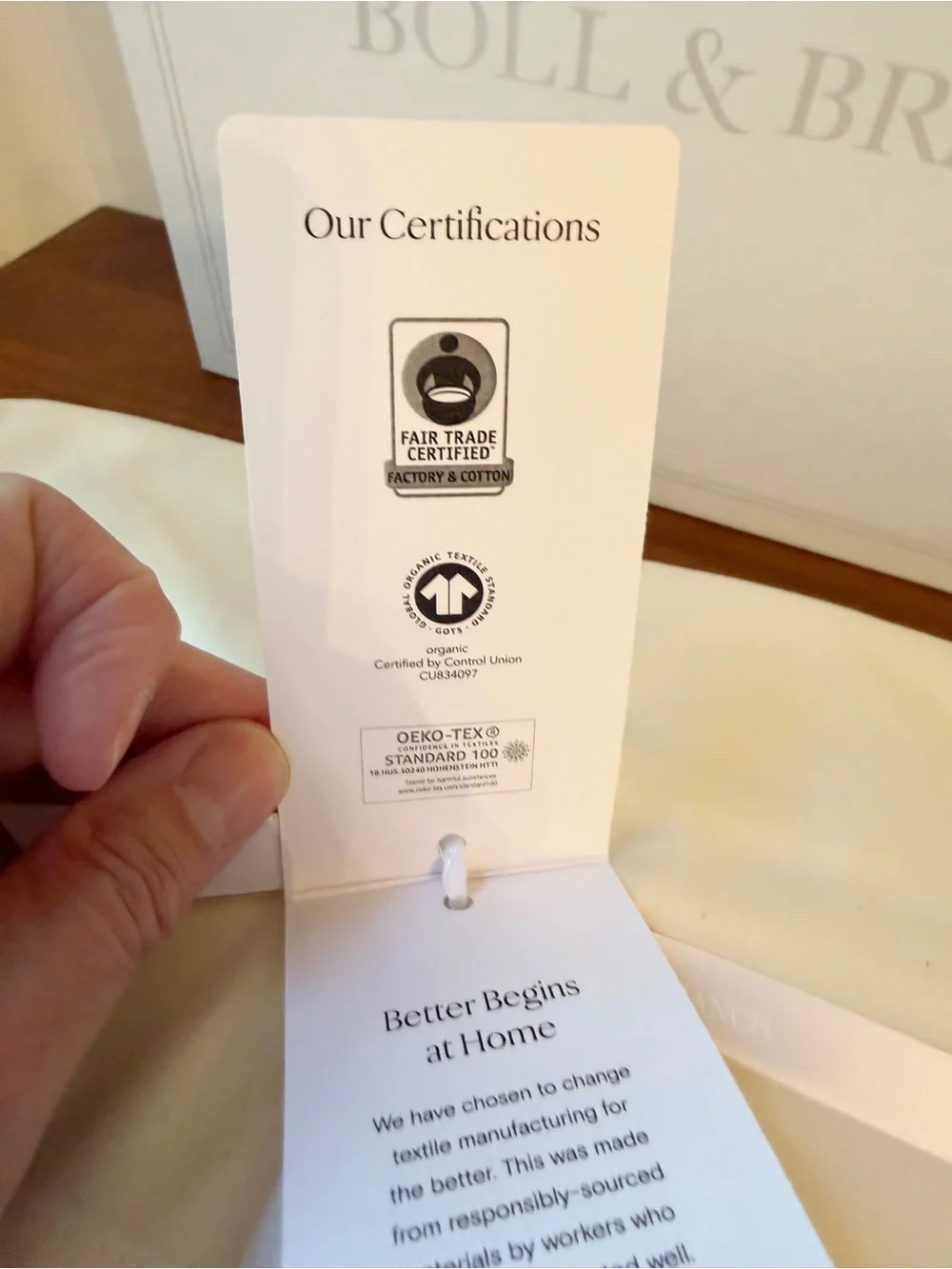 Boll & Branch Signature Hemmed Organic Cotton Sheet Set: Twin Size,Natural Color